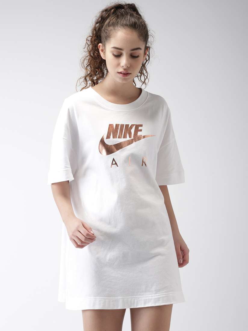 Nike t-shirt dress white best sale