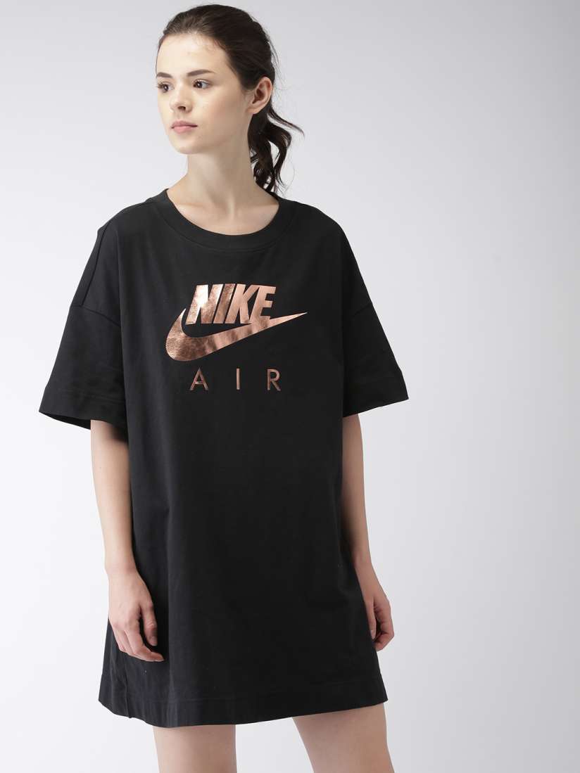 Buy Nike Women Black AS W NSW AIR DRESS Printed T shirt Dress Dresses for Women 7163543 Myntra
