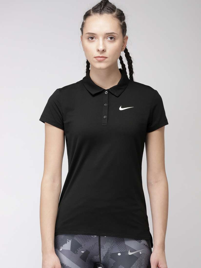 nike black collar t shirt