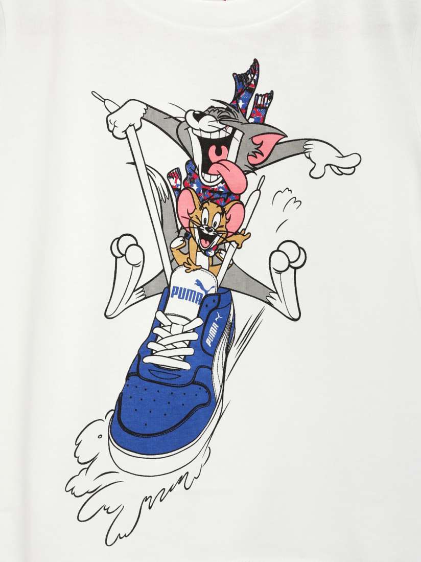 Buy PUMA Boys White Tom Jerry Printed Pure Cotton T shirt Tshirts for Boys 716541 Myntra