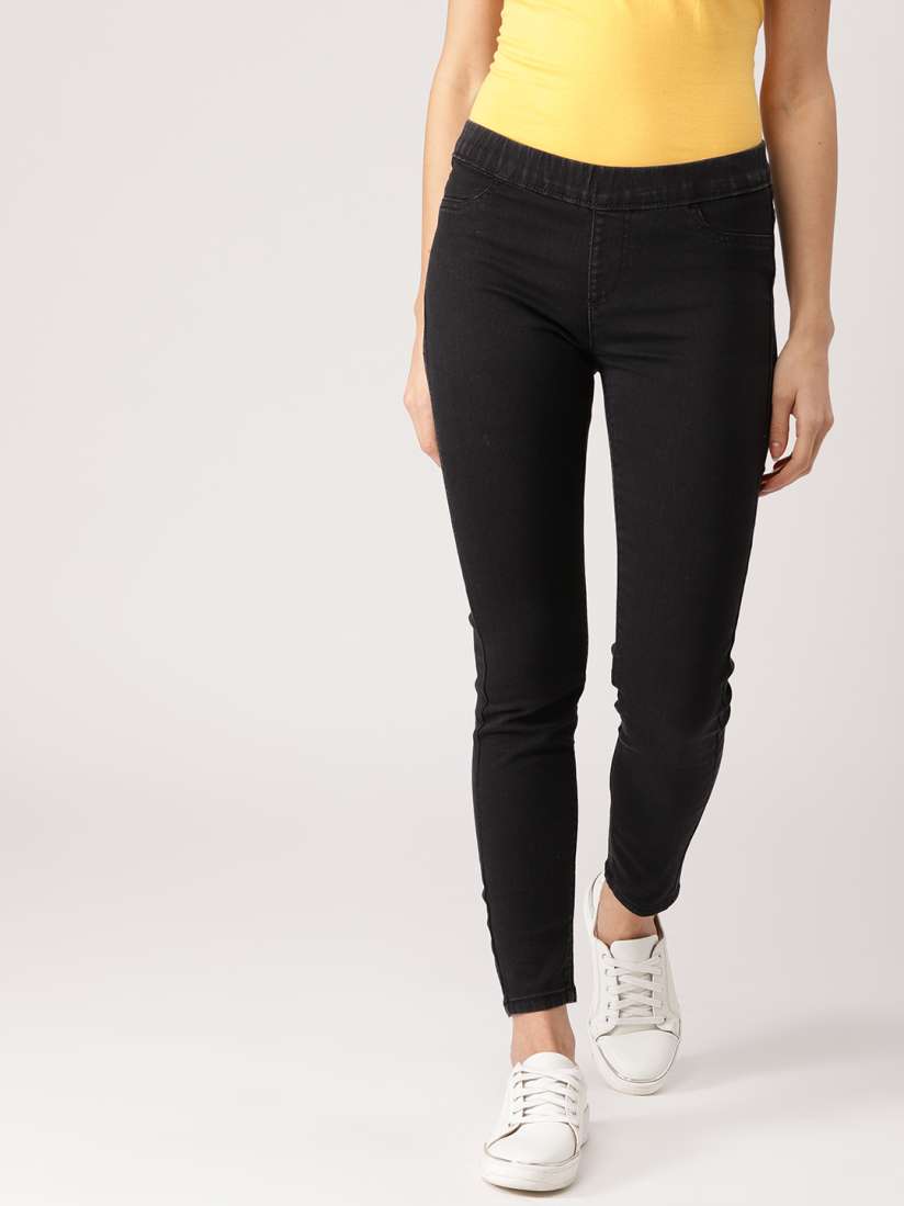 Buy DressBerry Women Black Solid Jeggings Jeggings for Women 7171549 Myntra