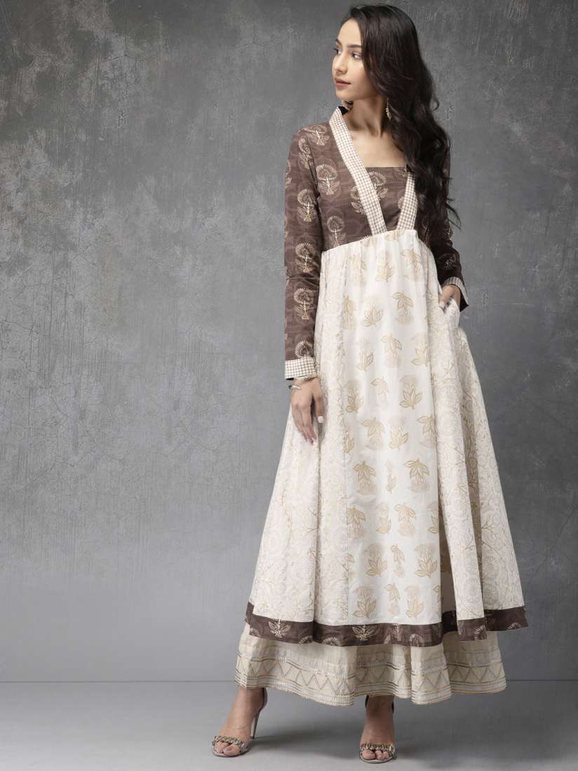 White anarkali myntra cheap