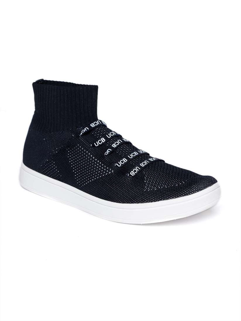 Buy United Colors of Benetton Men Navy Blue Woven Design Mid Top Slip On Sneakers Casual Shoes for Men 7186247 Myntra