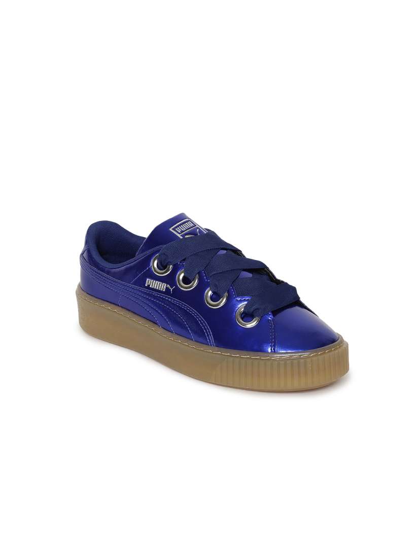 Puma basket platform blue hotsell