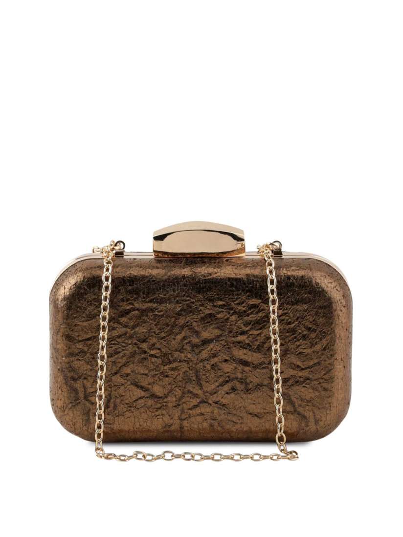 Buy Kazo Women Gold Toned Brown Textured Clutch Clutches for Women 7200045 Myntra