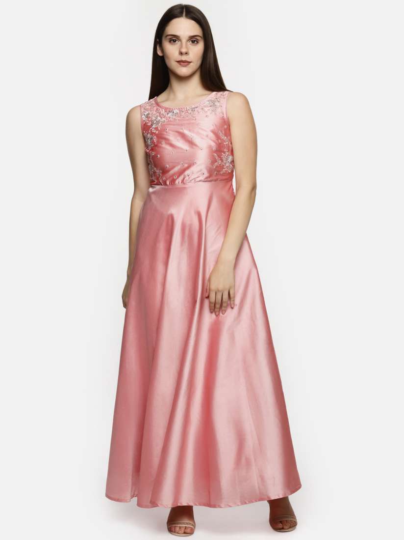 Buy TRISHAA BY PANTALOONS Women Pink Embellished Fit And Flare Dress Dresses for Women 7204178 Myntra