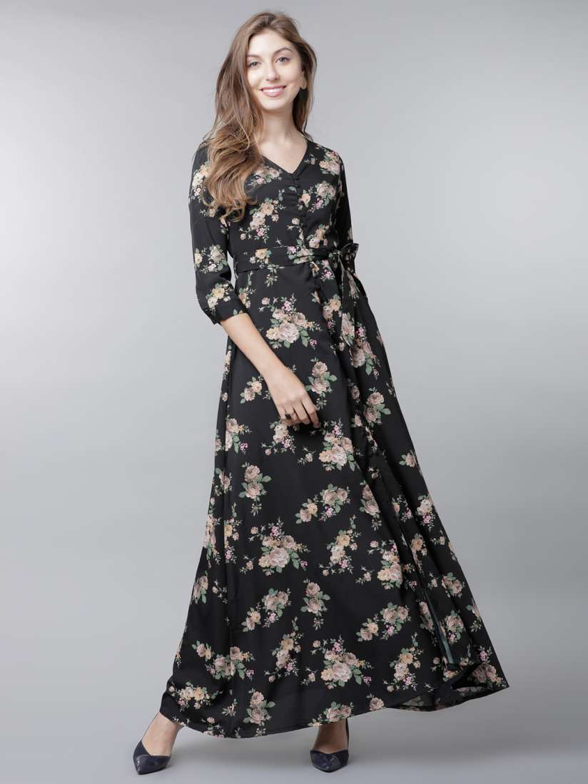 Buy Tokyo Talkies Women Black Printed Maxi Dress Dresses for Women 7211143 Myntra