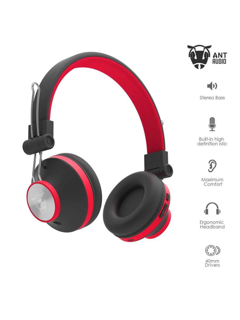 Buy Ant Audio Unisex Red Black Treble H82 On Ear Bluetooth Headphones Headphones for Unisex 7218832 Myntra