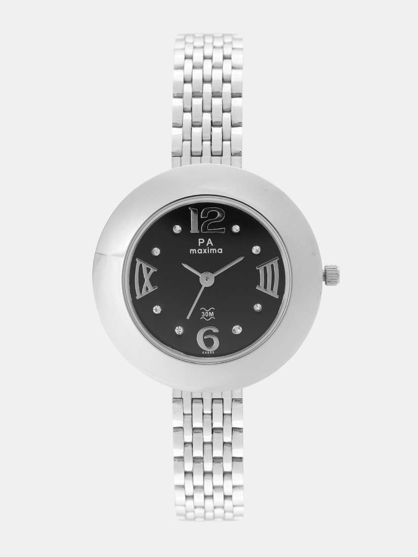Maxima black analog watch clearance