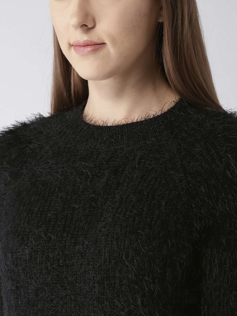 Black fuzzy sweater forever 21 top