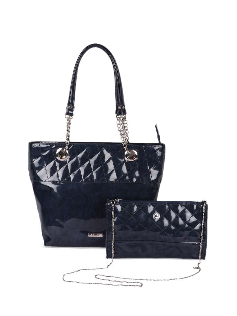 Buy OsaiZ Navy Blue Textured Shoulder Bag Handbags for Women 7231604 Myntra