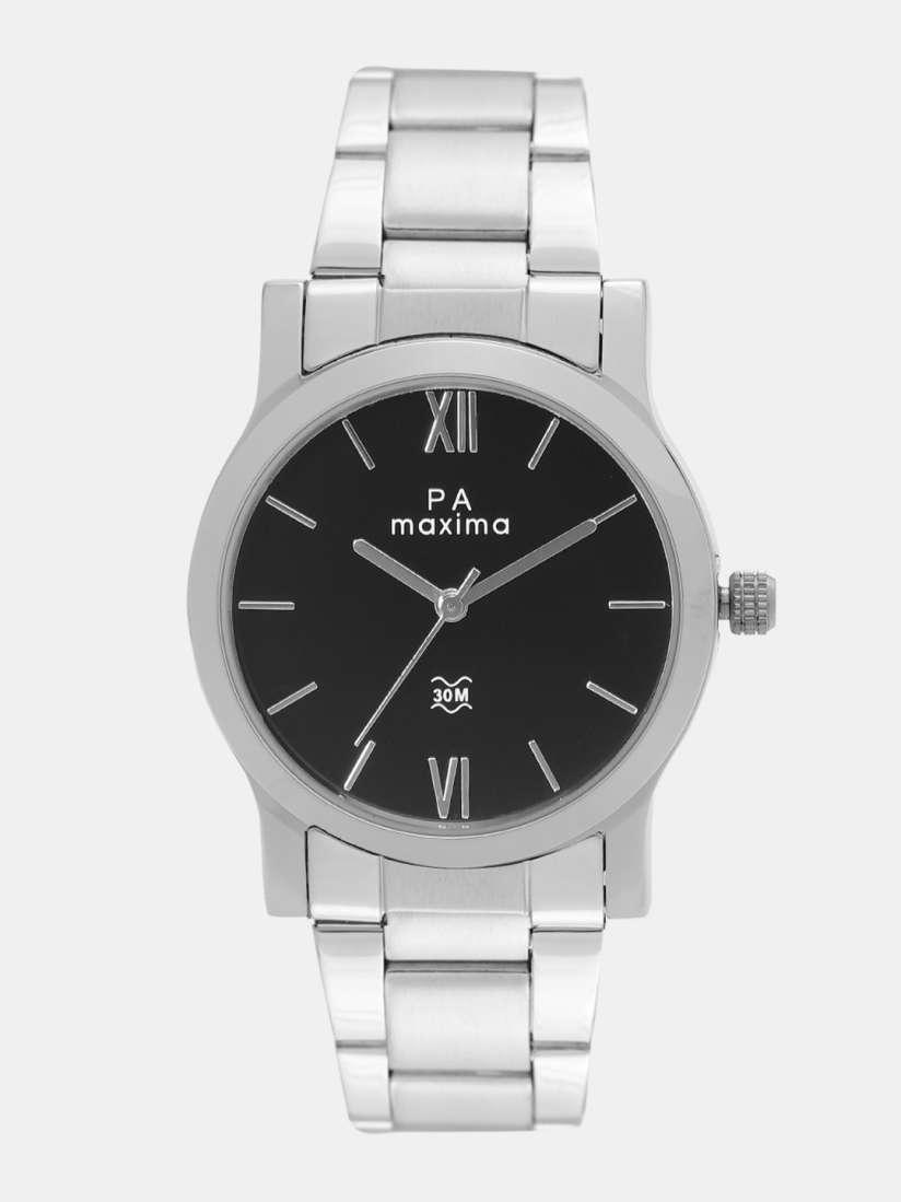 Maxima black analog watch sales