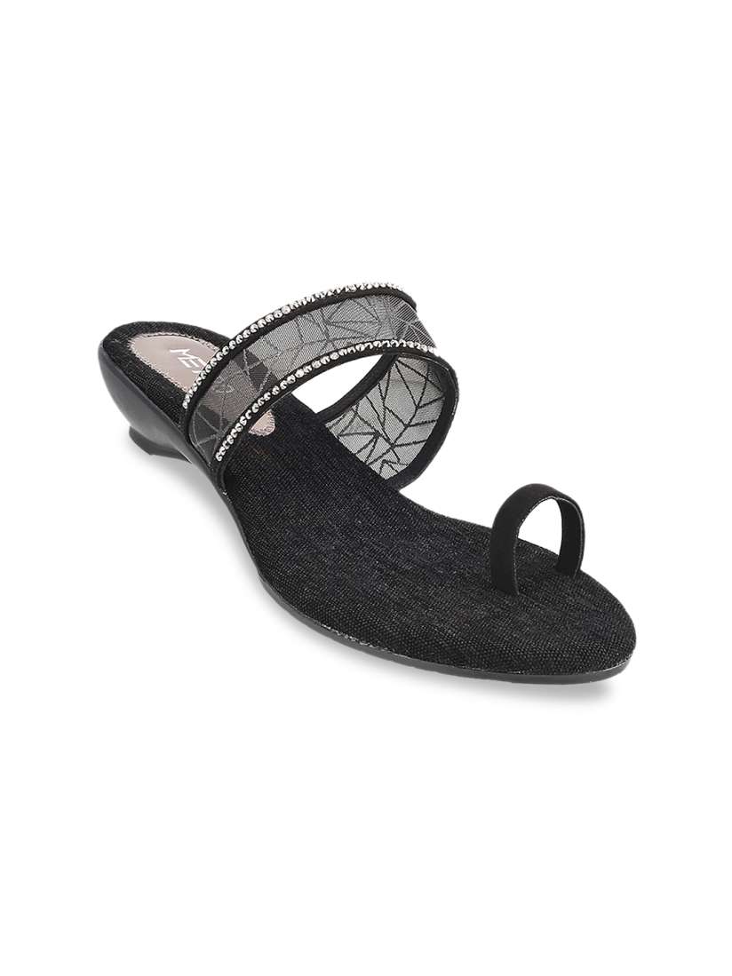 Buy Metro Women Black Woven Design Sandals Heels for Women 7239195 Myntra