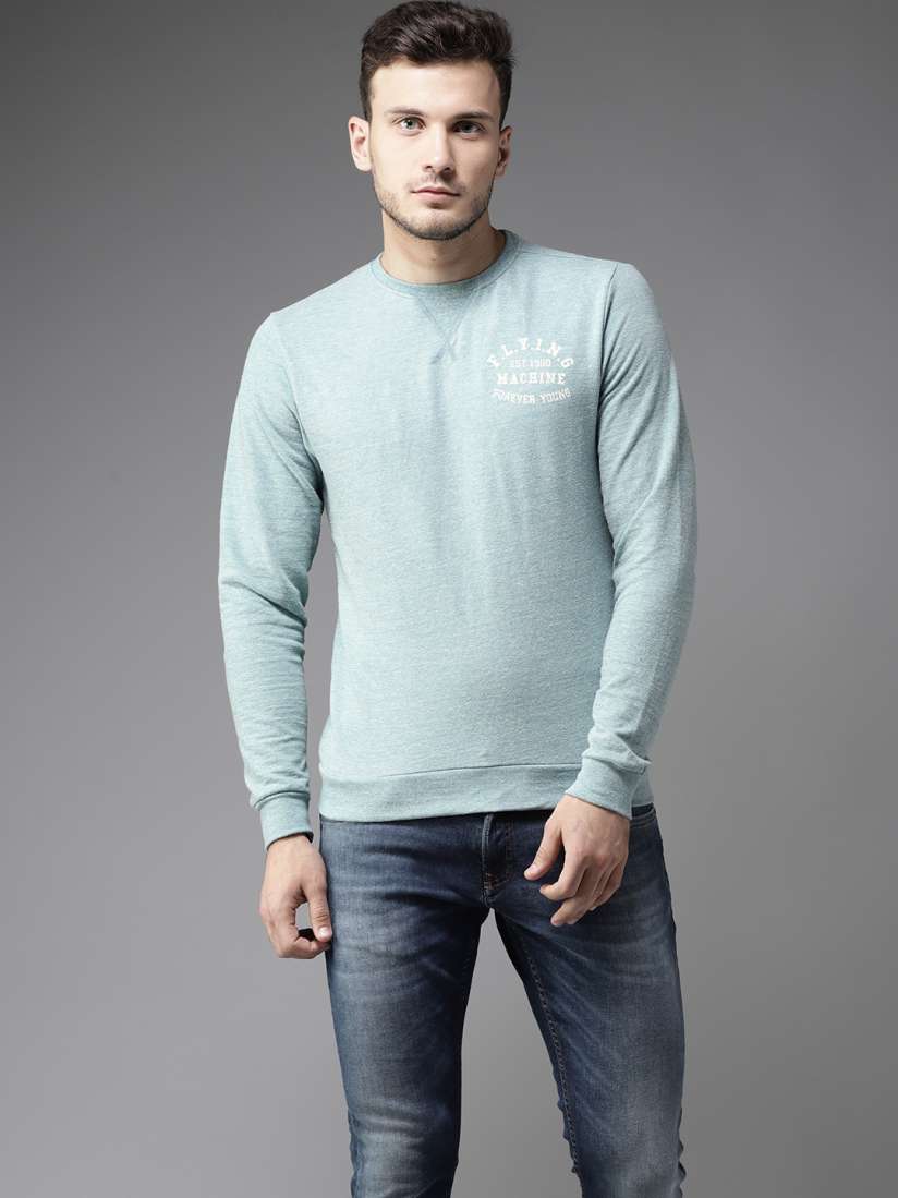 Flying machine full sleeve solid men's sweatshirt new arrivals