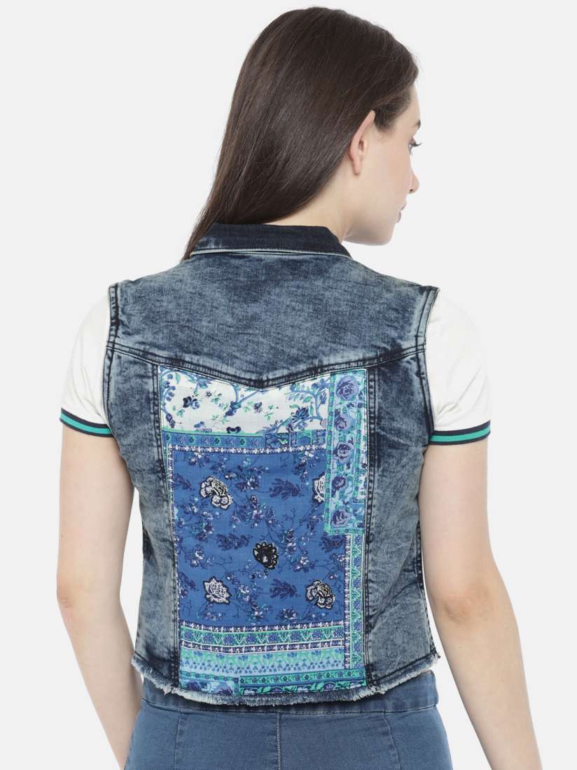 Buy Jealous 21 Women Blue Solid Denim Jacket Jackets for Women 7242263 Myntra