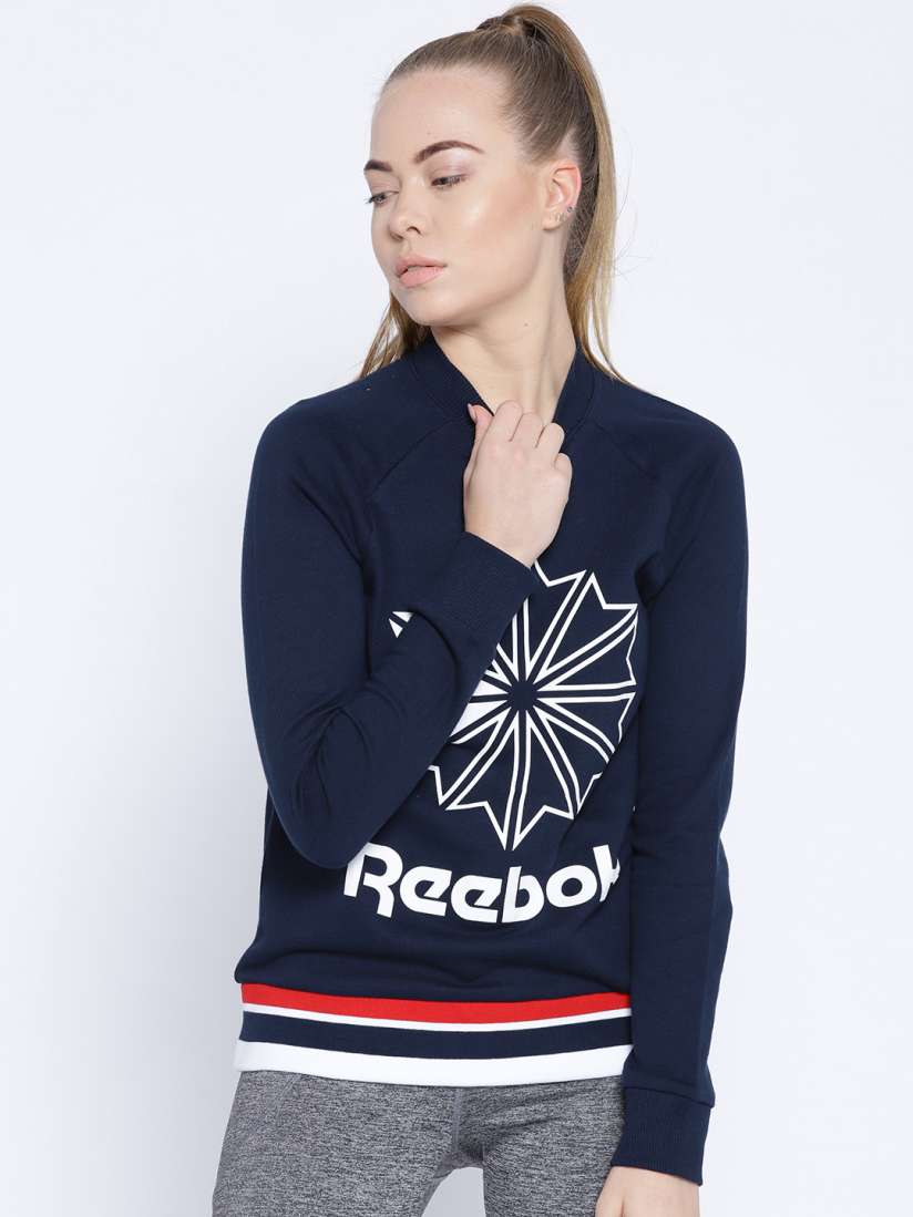 Buy Reebok Classic Women Navy Blue AC FT Crew Printed Sweatshirt Sweatshirts for Women 7243953 Myntra