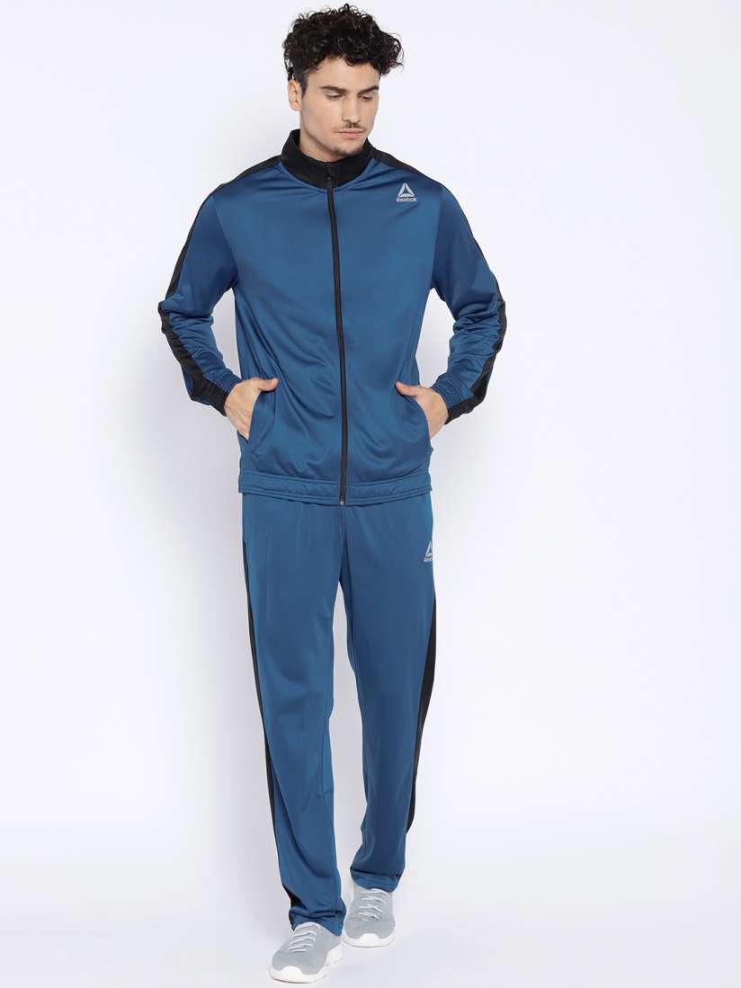 Buy Reebok Men Blue Solid TRICOT Training Tracksuit Tracksuits for Men 7243957 Myntra