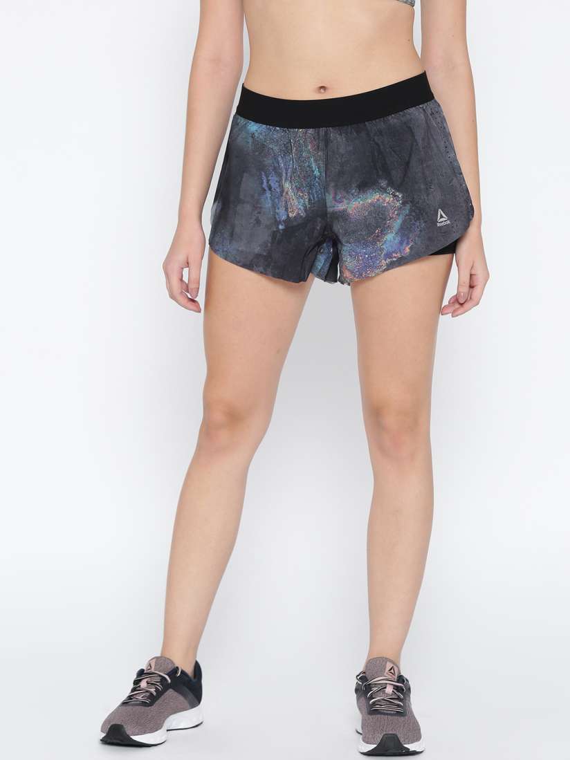 Buy Reebok Women Grey Epic Oil Slick Printed Training Shorts Shorts for Women 7244458 Myntra