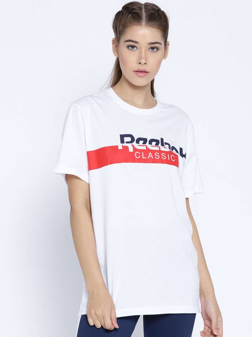 Buy Reebok Classic Women White Printed F CL Pure Cotton T shirt Tshirts for Women 7244552 Myntra