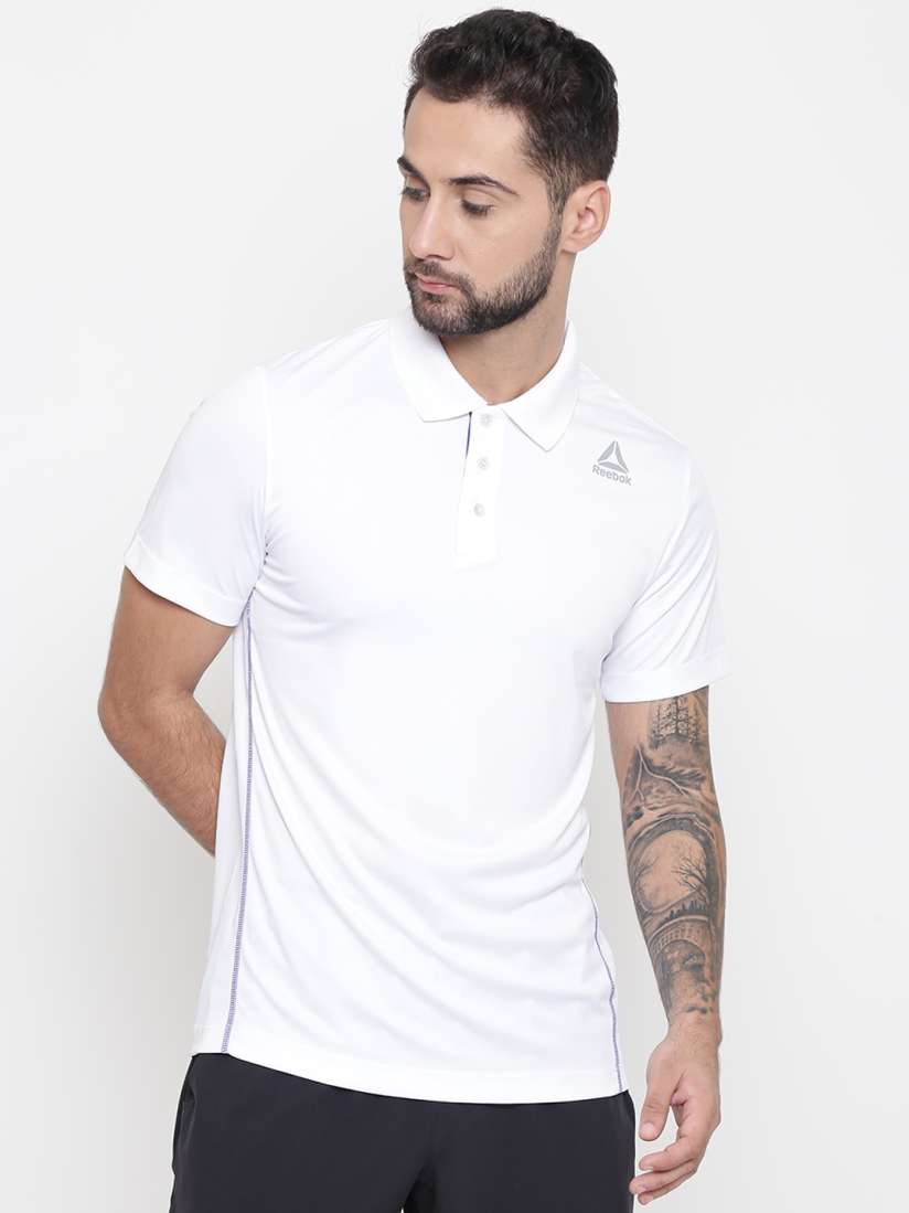 Buy Reebok White Core Training Polo T shirt Tshirts for Men 7244665 Myntra