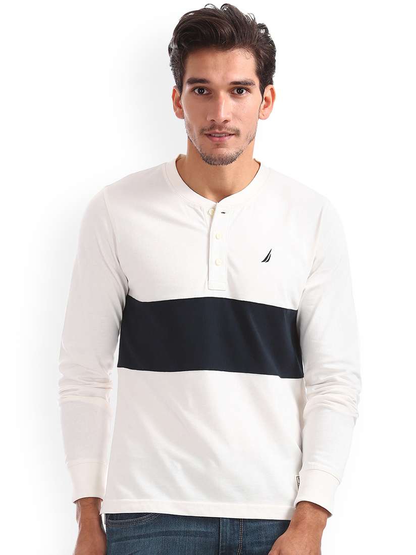 Myntra White Nautica Shirt Buy Nautica Men White Navy Blue Slim