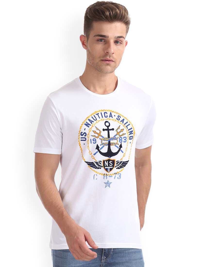 Myntra White Nautica Shirt Buy Nautica Men White Printed Round
