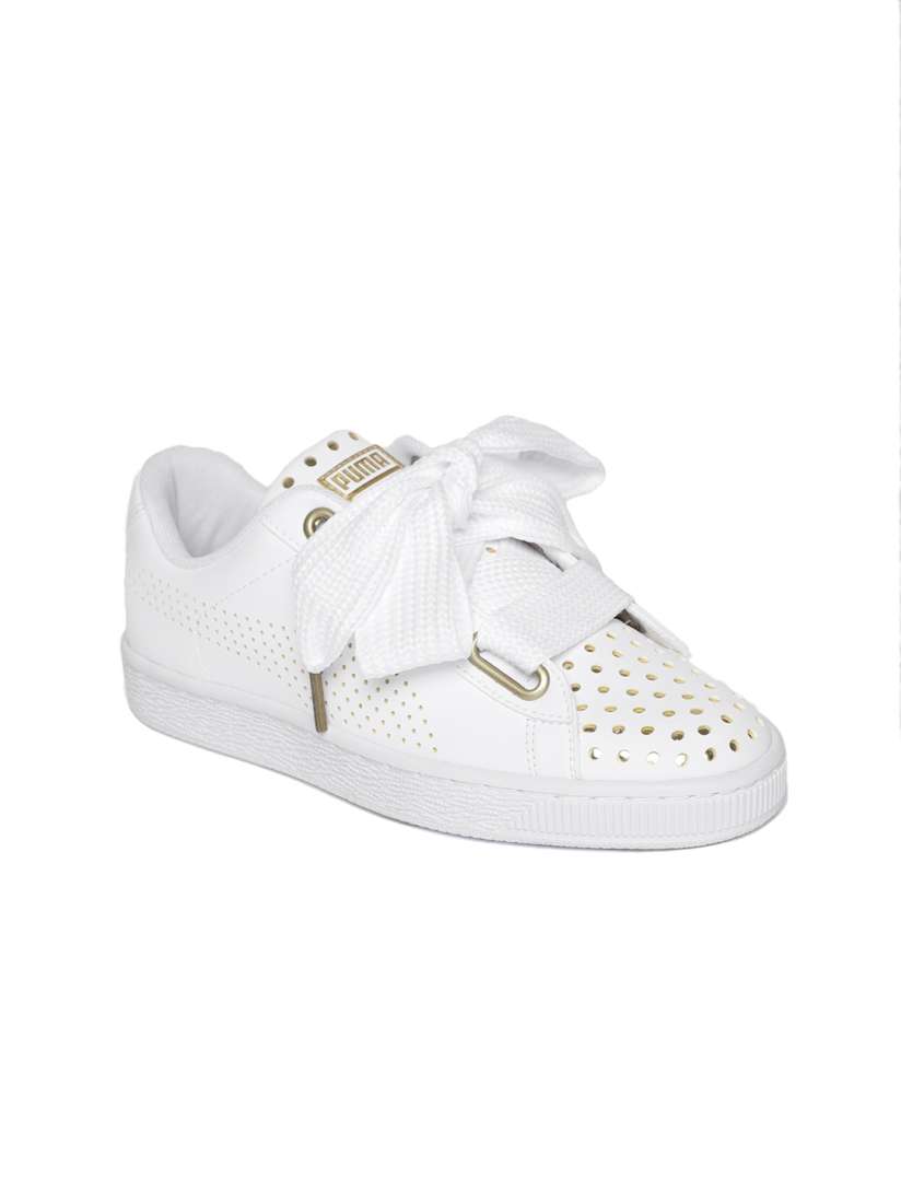 Buy Puma Women White Basket Heart Ath Lux Leather Sneakers Casual Shoes for Women 7252276 Myntra