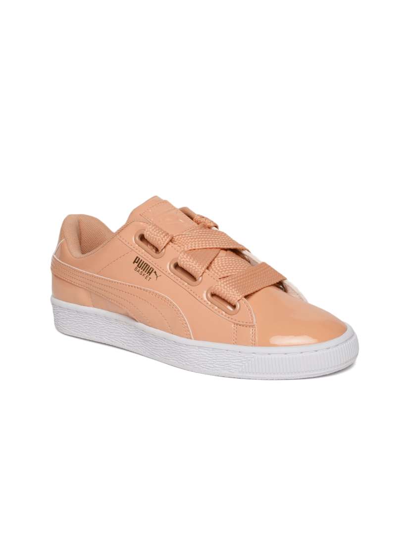 Buy Puma Women Peach Coloured Basket Heart Dus Patent Sneakers Casual Shoes for Women 7252454 Myntra