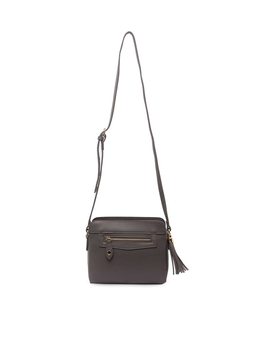 Buy Globus Grey Gold Toned Solid Sling Bag Handbags for Women 7253916 Myntra