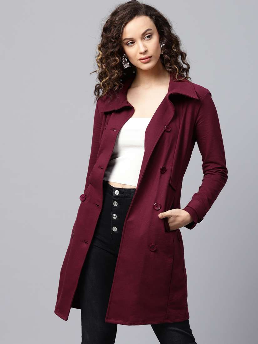 Buy Femella Women Solid Longline Overcoat Coats for Women 7263421 Myntra