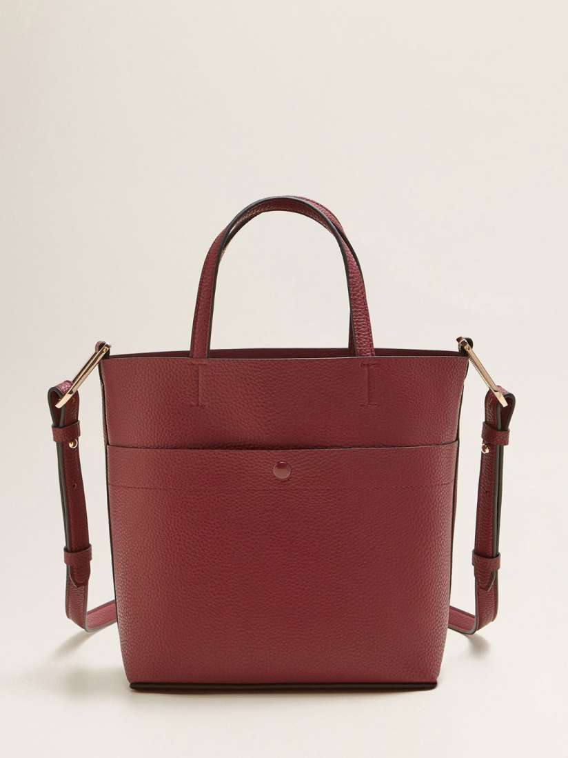 Buy MANGO Maroon Solid Handheld Bag With Detachable Sling Strap Handbags for Women 7263981 Myntra
