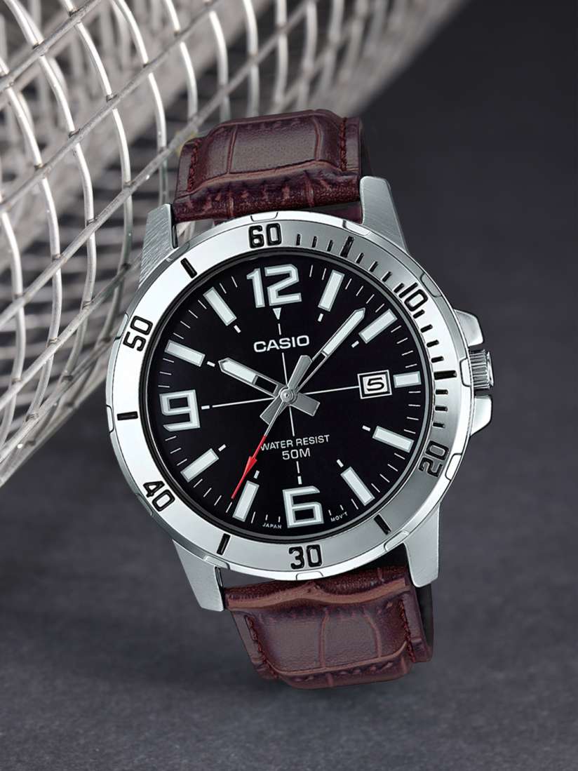 Casio enticer analog black dial new arrivals