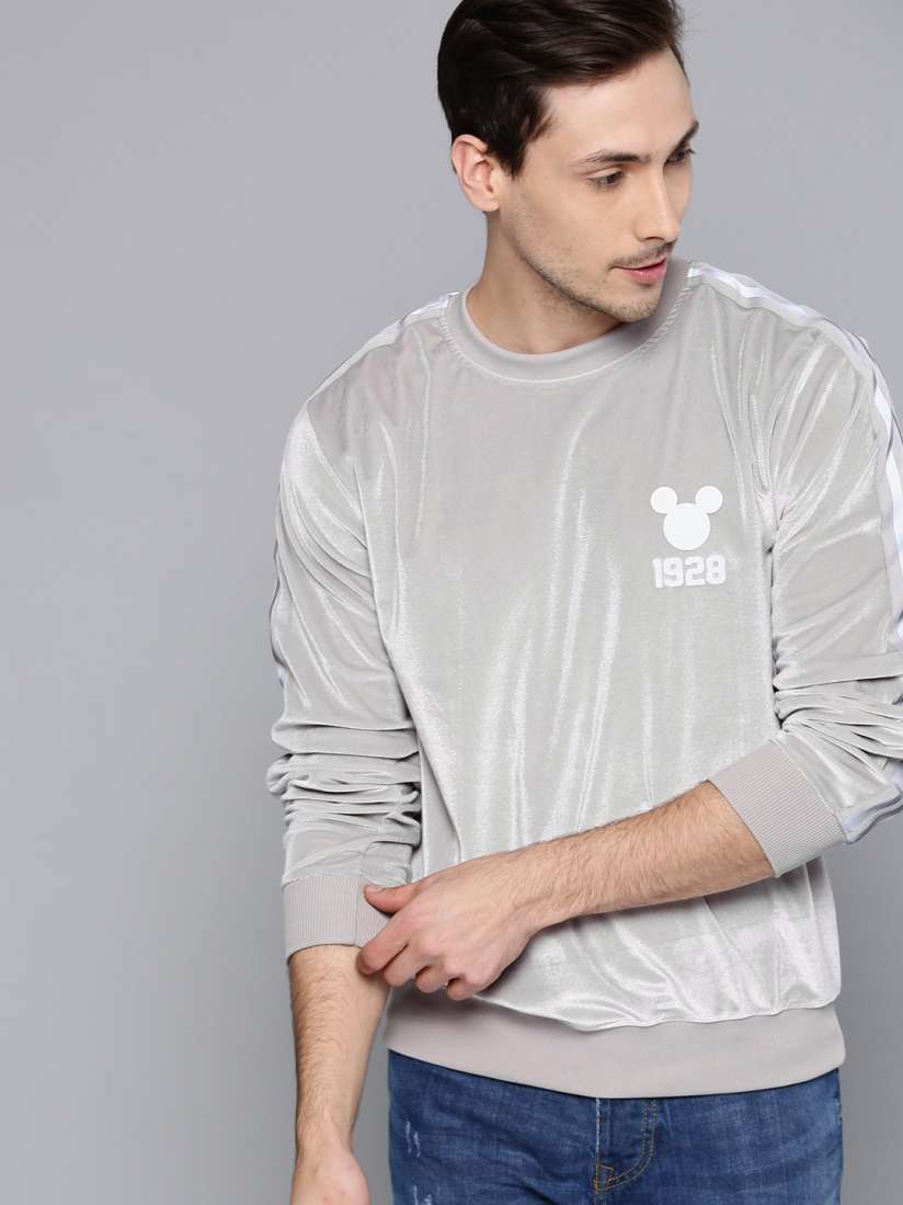 Grey velour sweatshirt shop