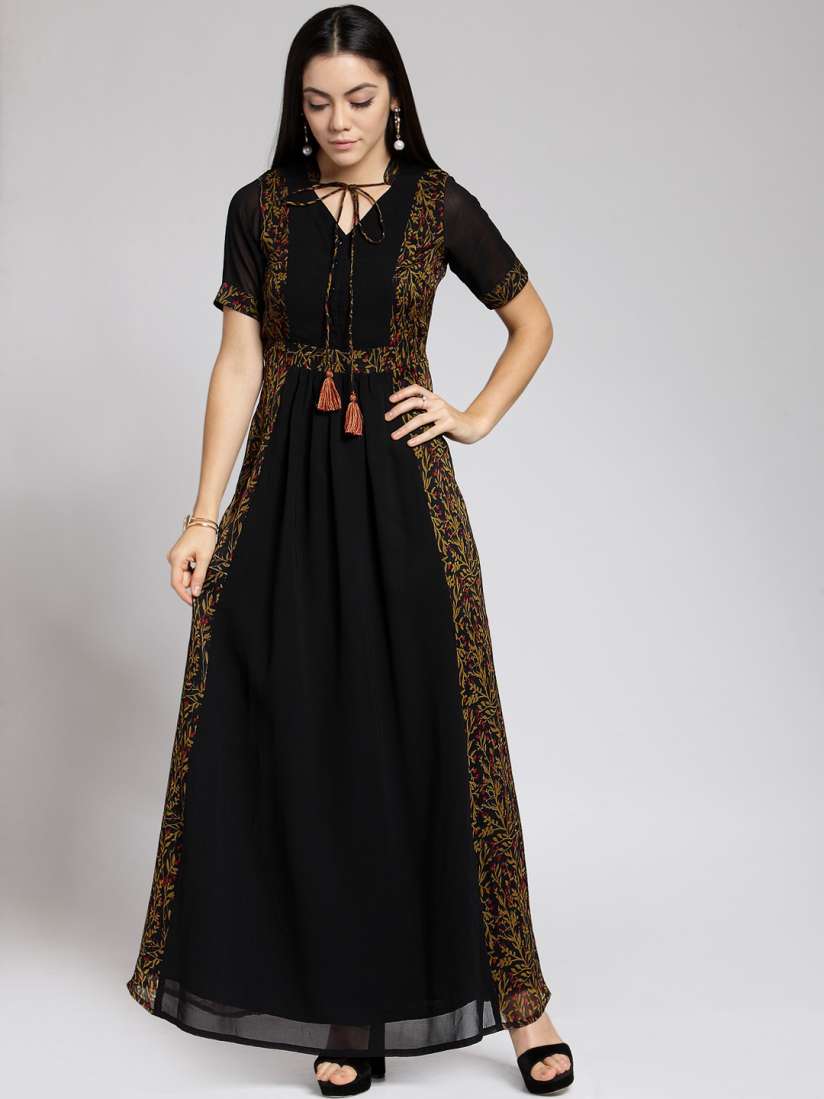 Buy plusS Women Black Printed Maxi Dress Dresses for Women 7269867 Myntra