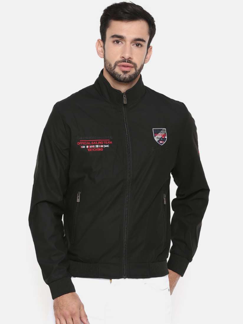 Buy The Indian Garage Co Men Black Solid Lightweight Bomber Jacket Jackets for Men 7272143 Myntra