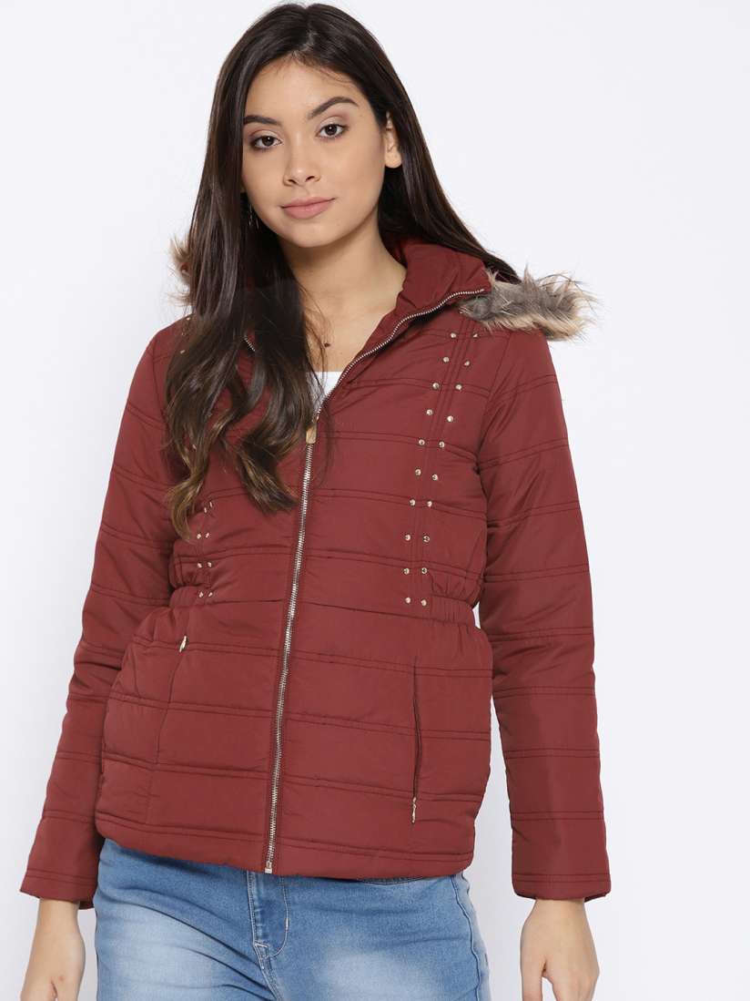 Buy Madame Women Rust Brown Solid Parka Jacket Jackets for Women 7272423 Myntra