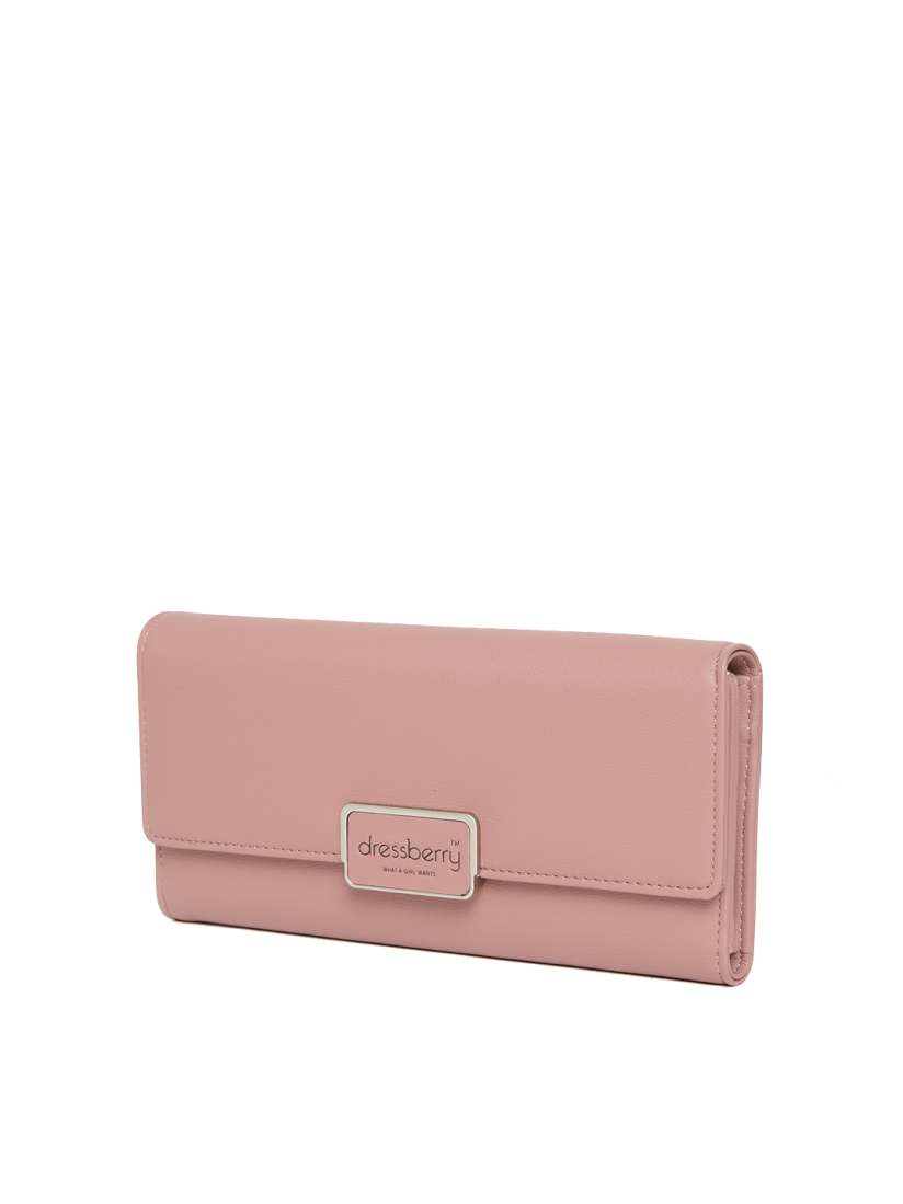 Buy DressBerry Women Dusty Pink Solid Three Fold Wallet Wallets for Women 7276473 Myntra