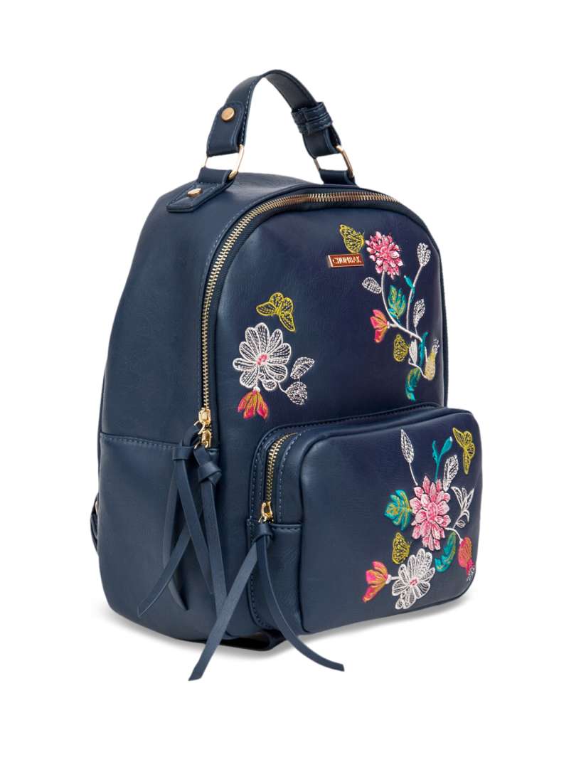 Buy Chumbak Women Navy Blue Embroidered Backpack Backpacks for Women 7277820 Myntra