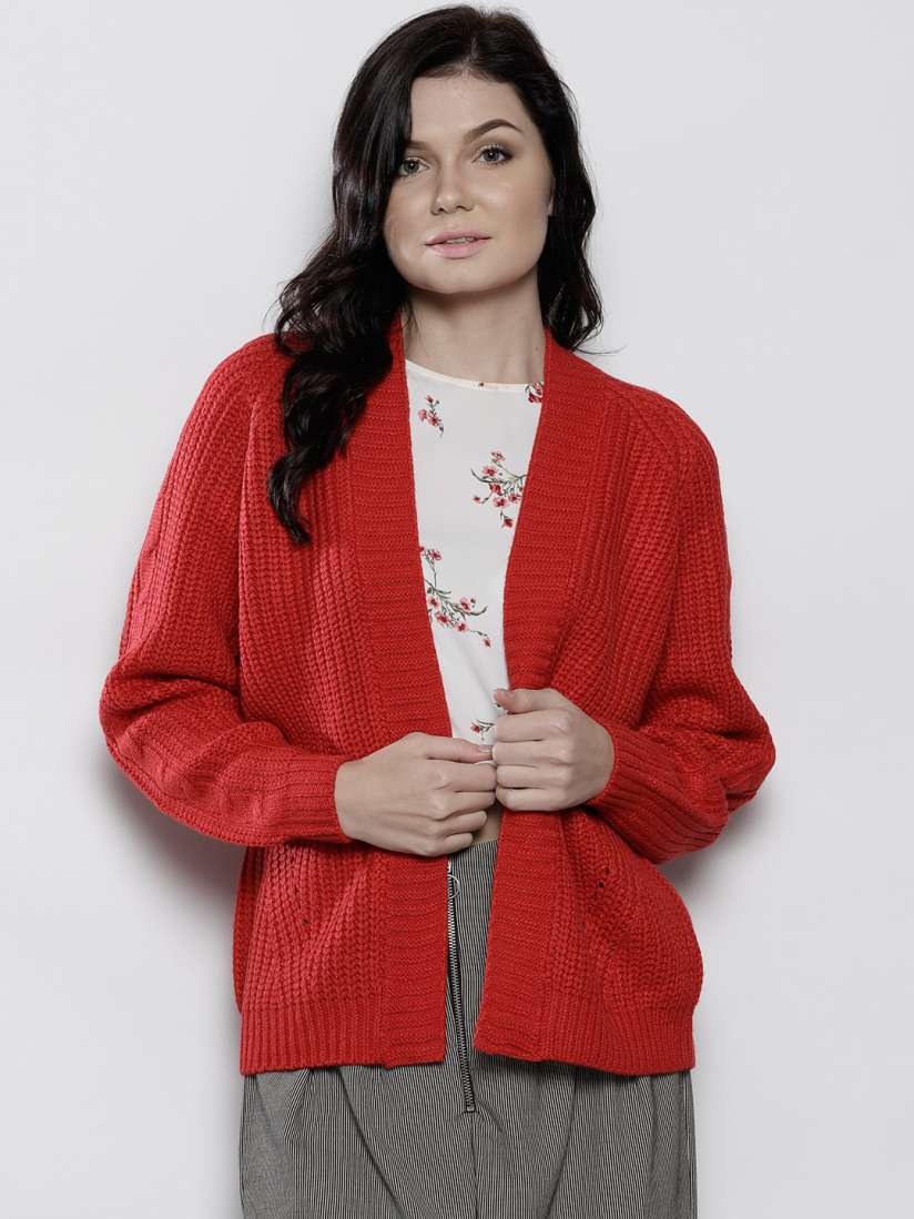 Buy DOROTHY PERKINS Women Red Solid Front Open Cardigan Sweaters for Women 7281680 Myntra
