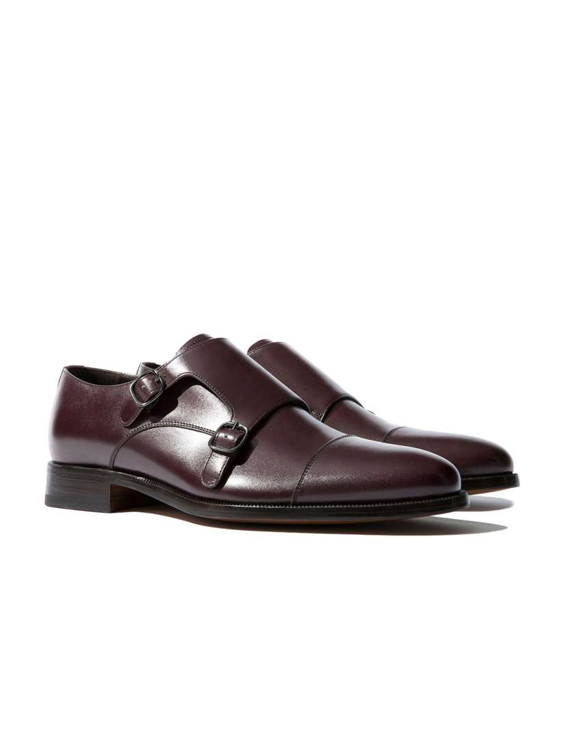 Buy Rapawalk Burgundy Handcrafted Standard Width Leather Monks Formal Shoes for Men 7282372 Myntra