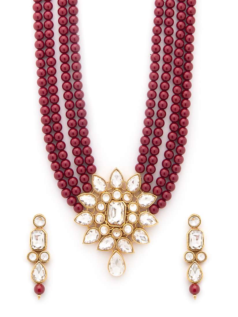 Faux ruby necklace hot sale