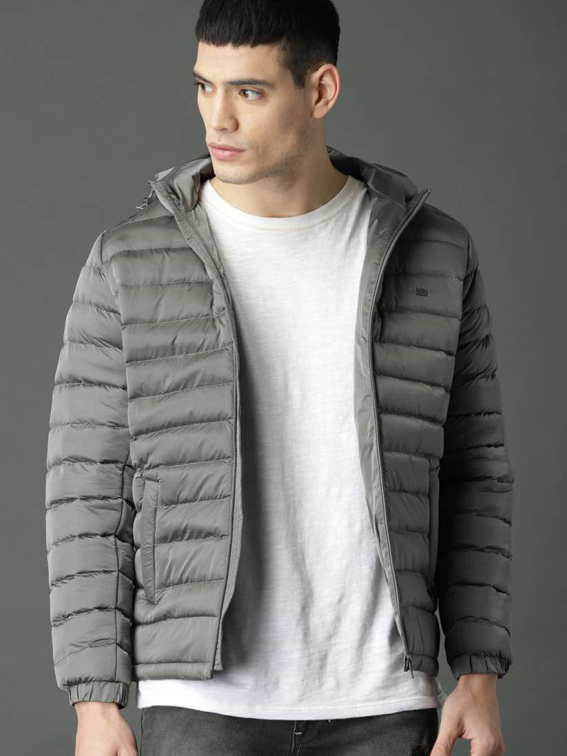 Buy Roadster Men Grey Solid Puffer Jacket Jackets for Men 7295090 Myntra