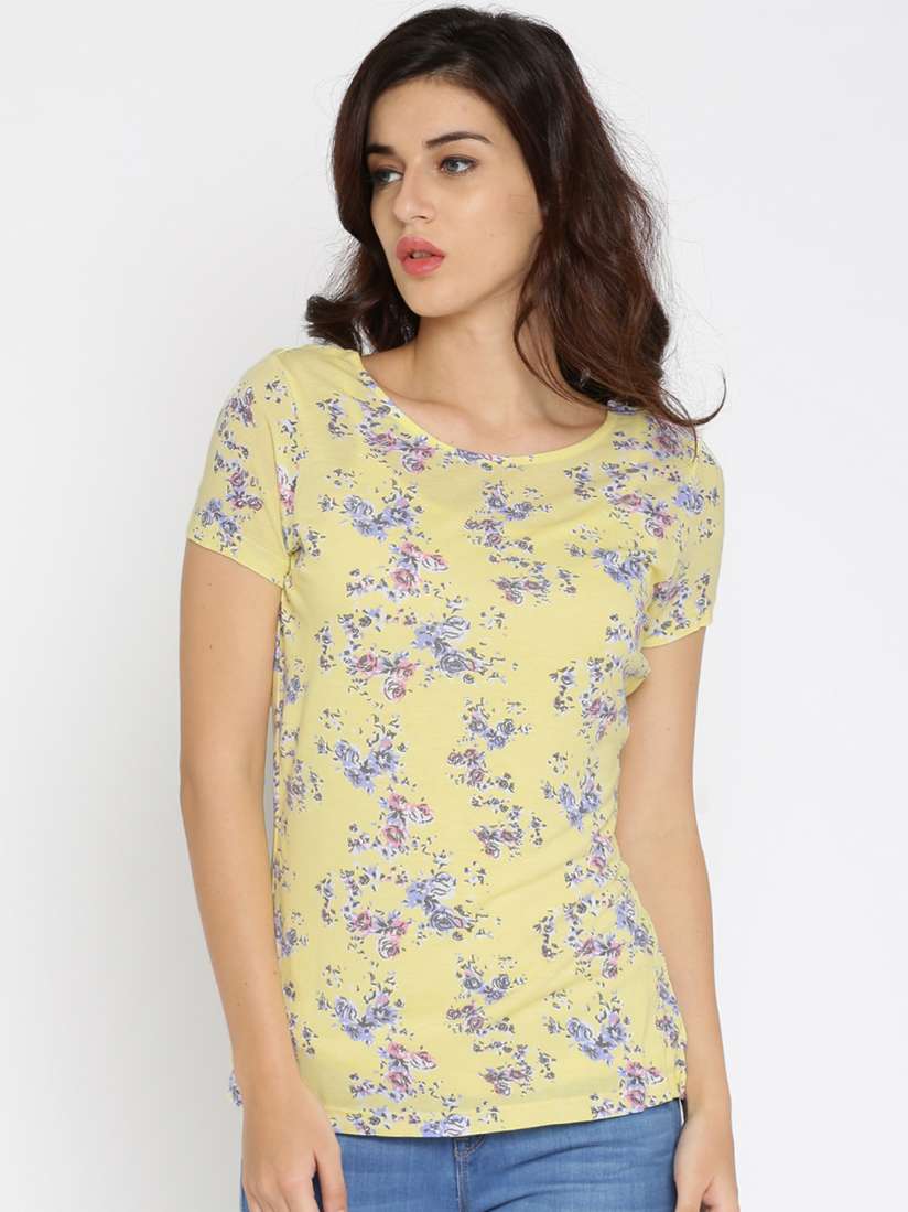 Myntra yellow top discount