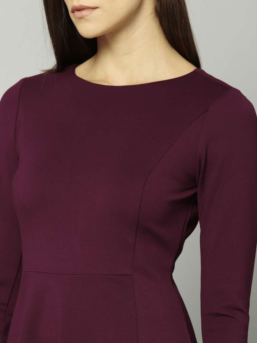 Buy Marks Spencer Women Burgundy Solid A Line Dress Dresses for Women 7323851 Myntra