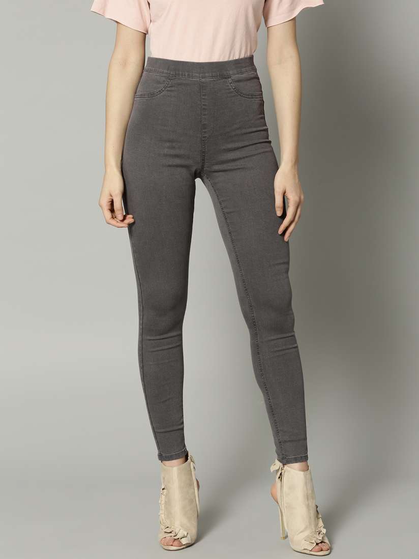 Buy Mark Spencer Women Grey Solid High Rise Jeggings Jeggings for Women 7324324 Myntra