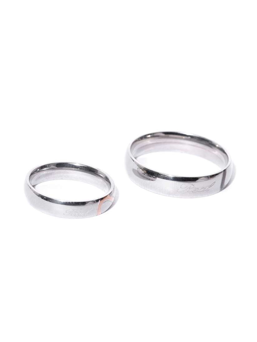 Buy YouBella Silver Toned Couple Ring Set Ring for Unisex 7329455 Myntra