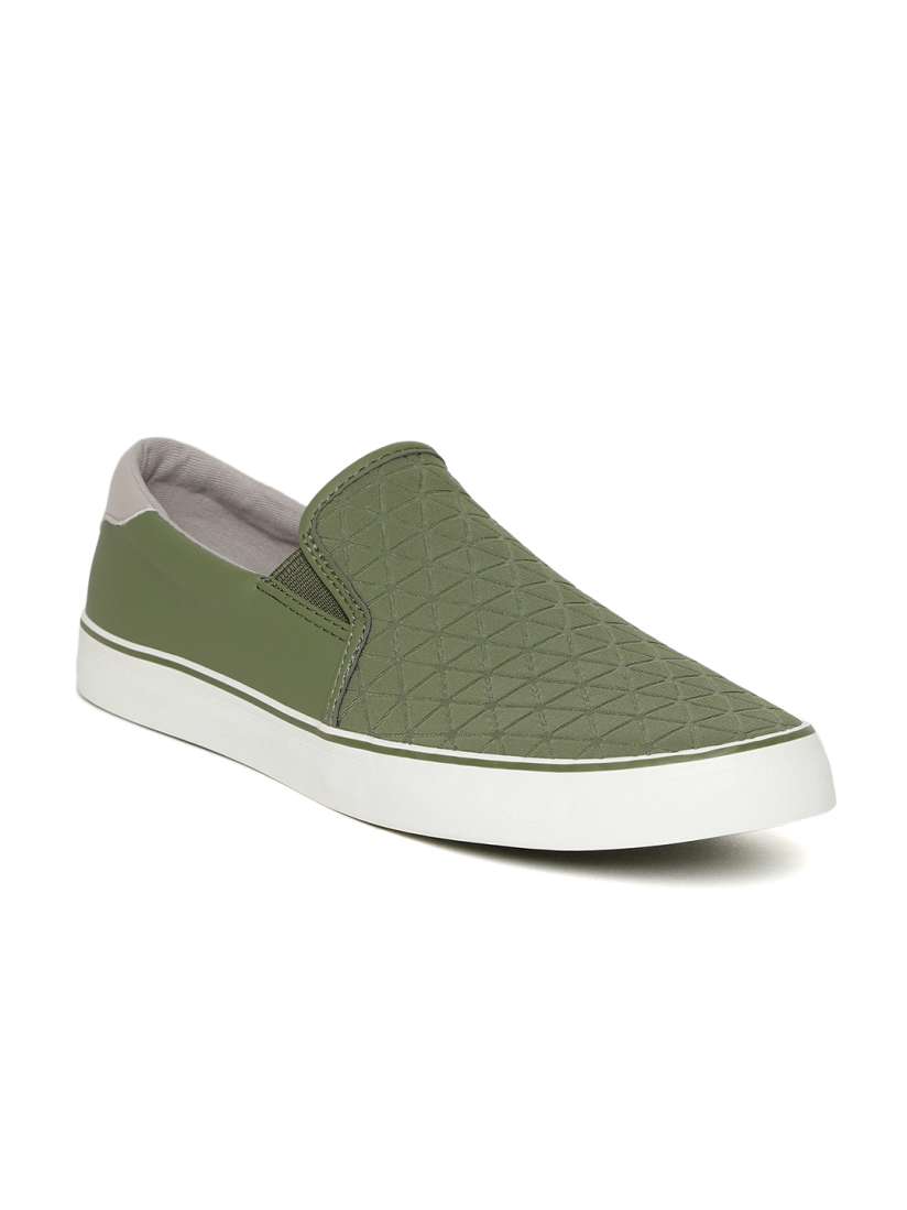 Buy United Colors Of Benetton Men Olive Green Textured Slip On Sneakers Casual Shoes for Men 7329782 Myntra