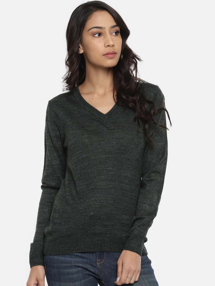Buy Park Avenue Women Charcoal Grey Solid Pullover Sweaters for Women 7330213 Myntra
