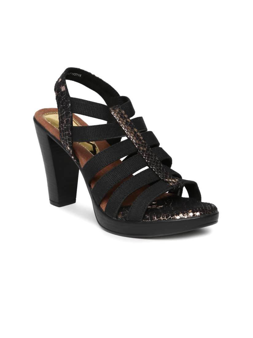 Buy Catwalk Women Black Printed Gladiator Heels Heels for Women 7331544 Myntra
