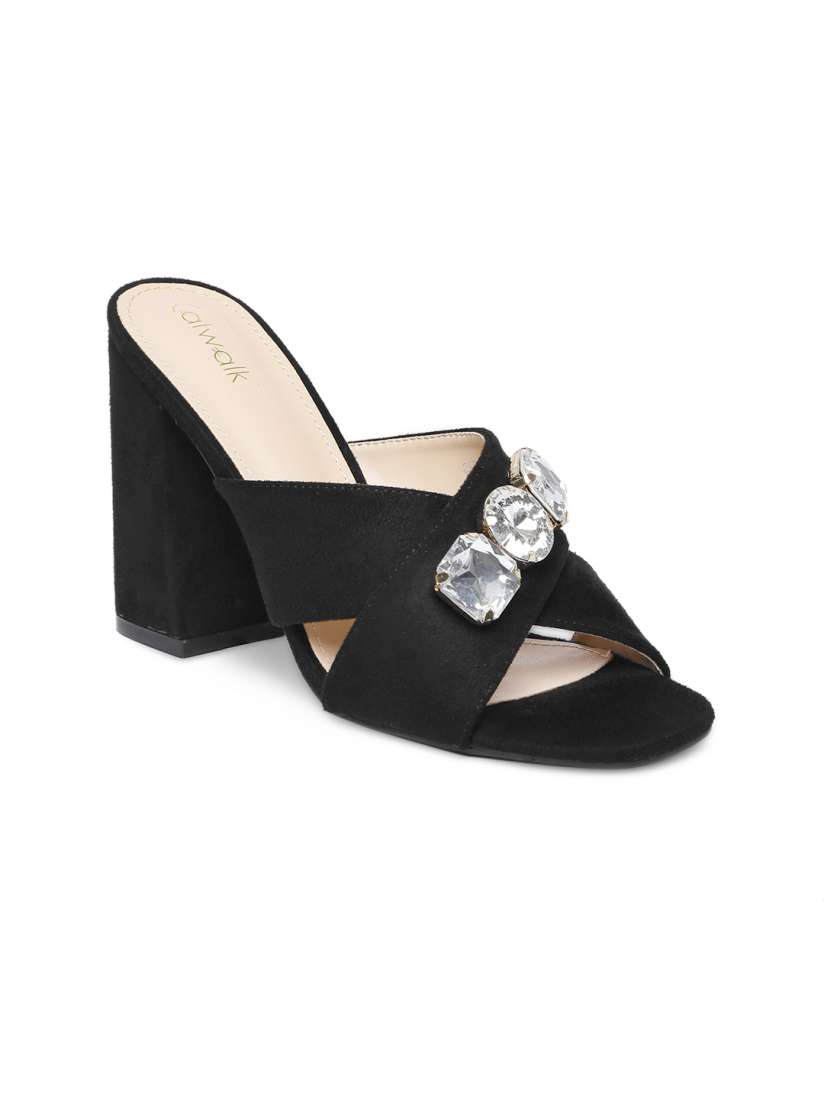 Buy Catwalk Women Black Embellished Heels Heels for Women 7331672 Myntra